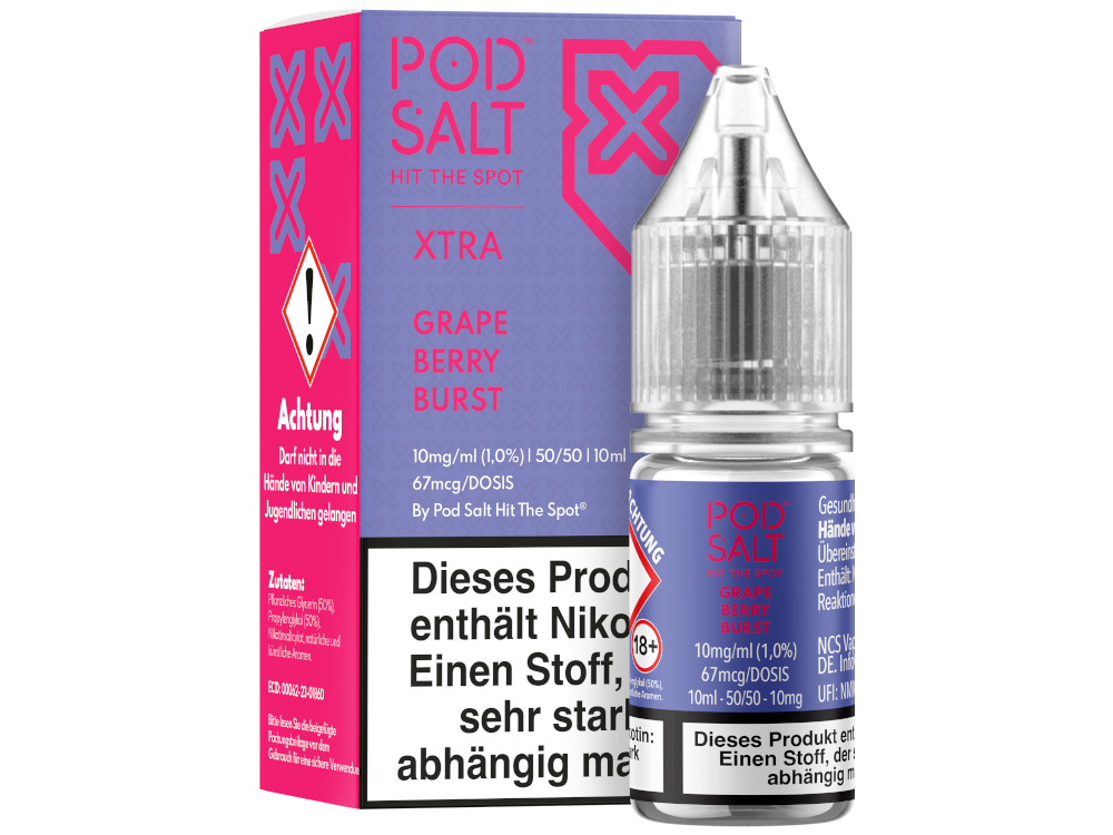 Pod Salt X - Grape Berry Burst - Nikotinsalz Liquid 10 mg/ml