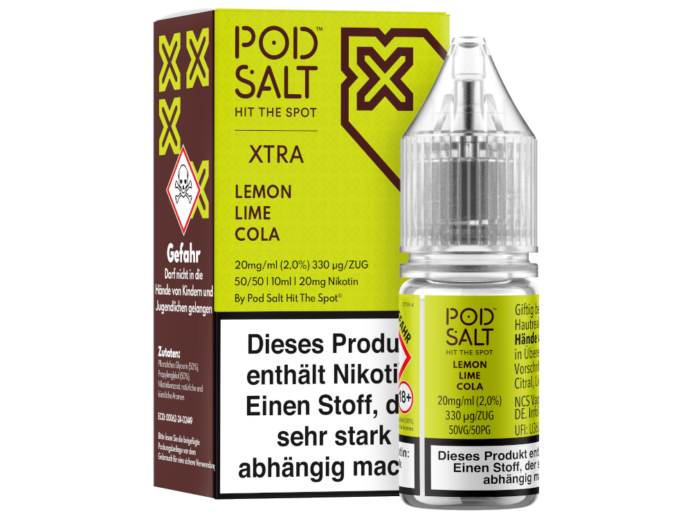 Pod Salt X - Lemon Lime Cola - Nikotinsalz Liquid 20 mg/ml 5er Packung