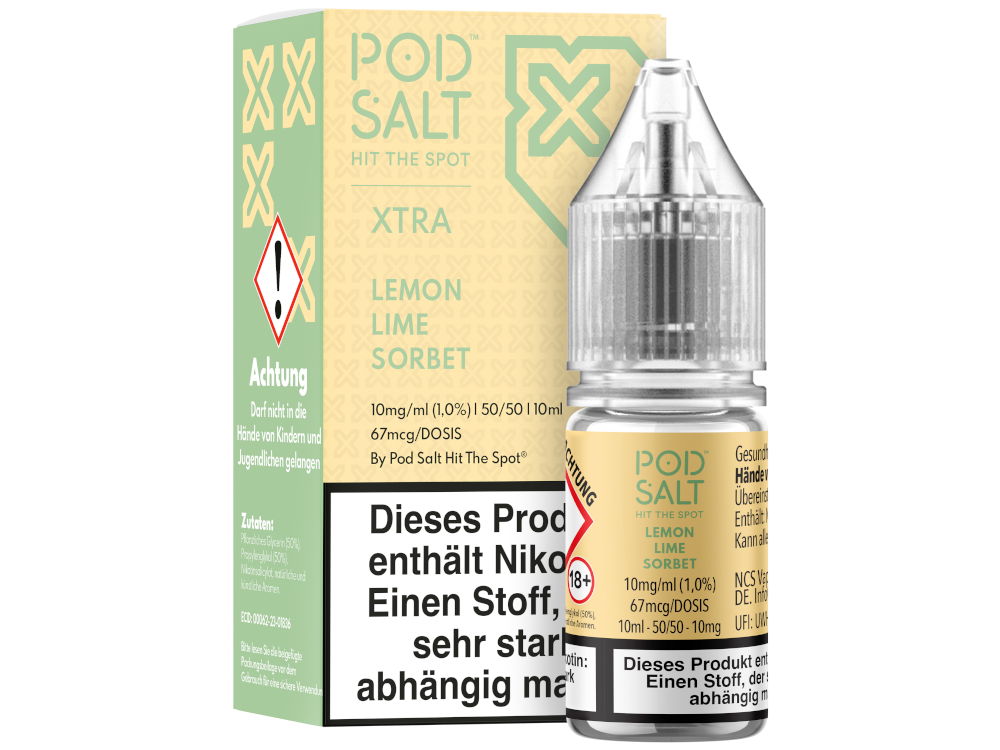 Pod Salt X - Lemon Lime Sorbet - Nikotinsalz Liquid 10 mg/ml 5er Packung