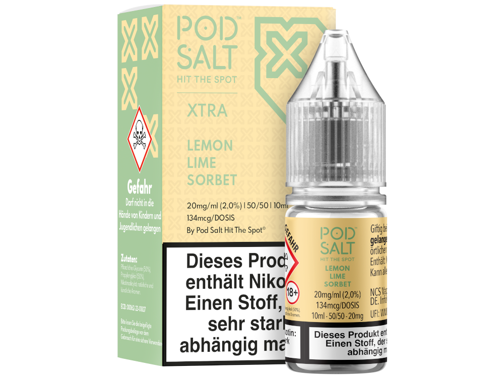 Pod Salt X - Lemon Lime Sorbet - Nikotinsalz Liquid 20 mg/ml