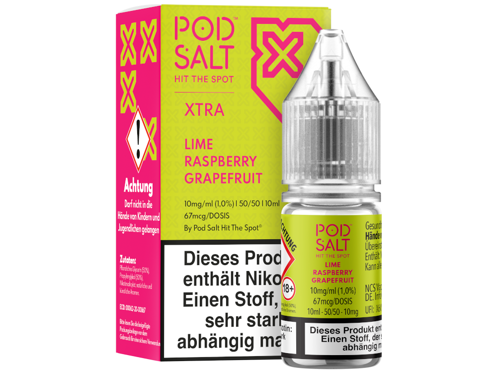 Pod Salt X - Lime Raspberry Grapefruit - Nikotinsalz Liquid 10 mg/ml 5er Packung