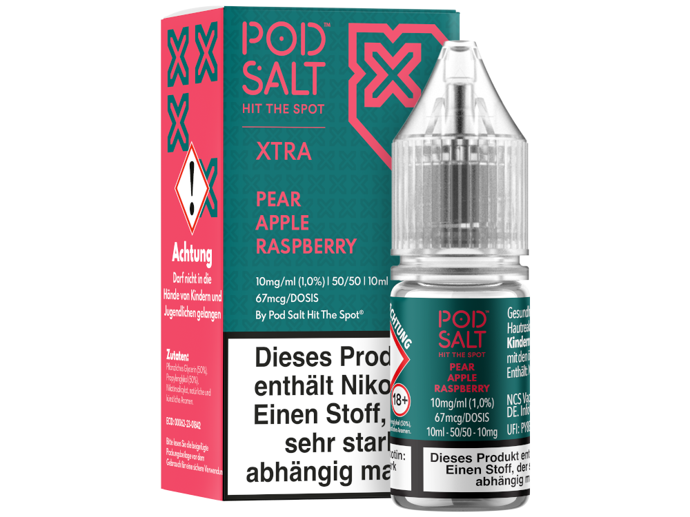 Pod Salt X - Pear Apple Raspberry - Nikotinsalz Liquid 10 mg/ml 5er Packung