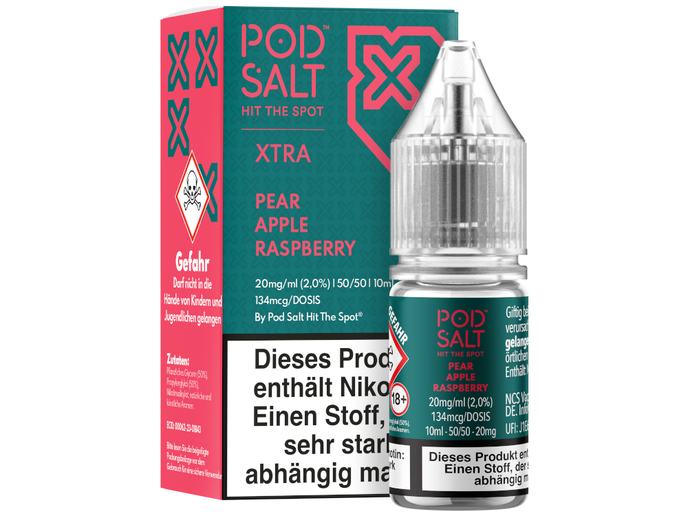 Pod Salt X - Pear Apple Raspberry - Nikotinsalz Liquid 20 mg/ml 5er Packung
