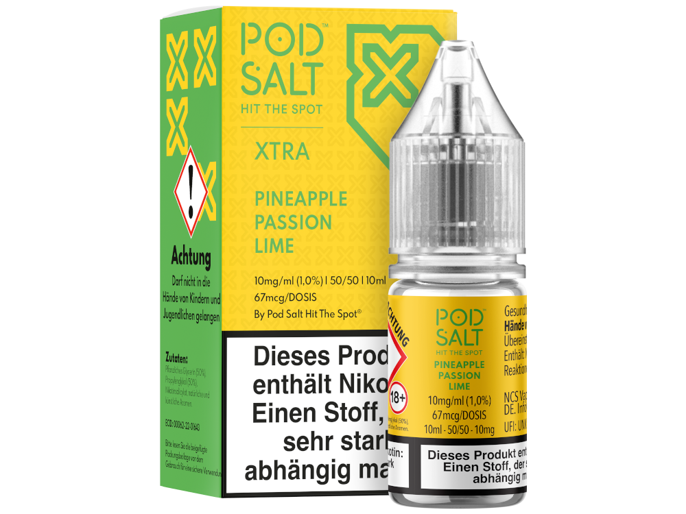 Pod Salt X - Pineapple Passion Lime - Nikotinsalz Liquid 10 mg/ml 5er Packung