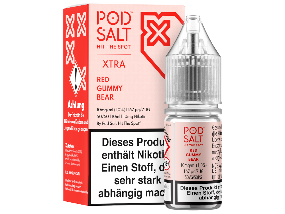 Pod Salt X - Red Gummy Bear - Nikotinsalz Liquid 10 mg/ml