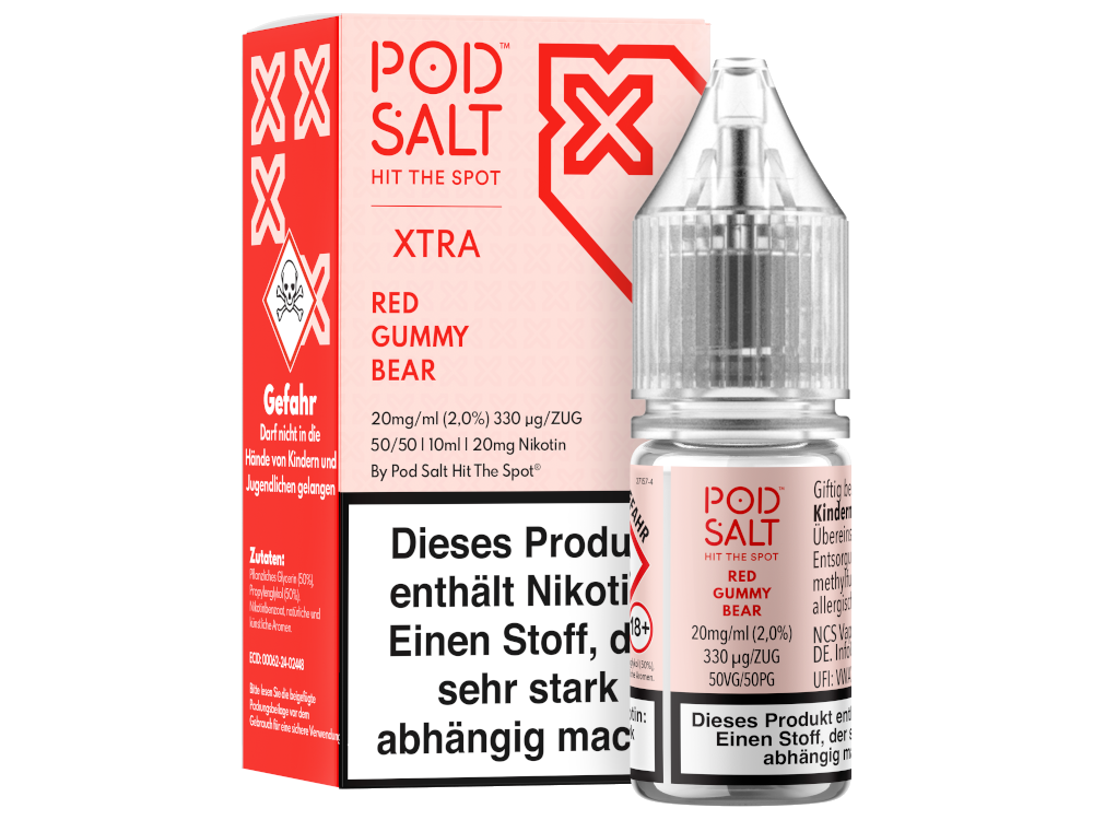 Pod Salt X - Red Gummy Bear - Nikotinsalz Liquid 20 mg/ml