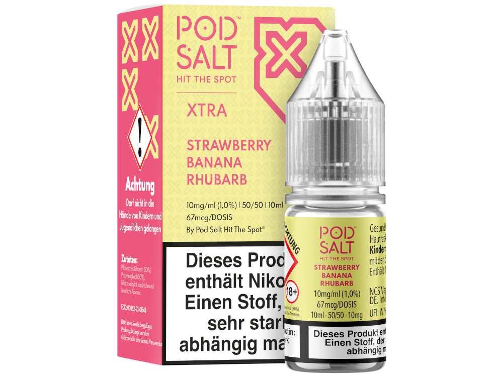 Pod Salt X - Strawberry Banana Rhubarb - Nikotinsalz Liquid 10 mg/ml