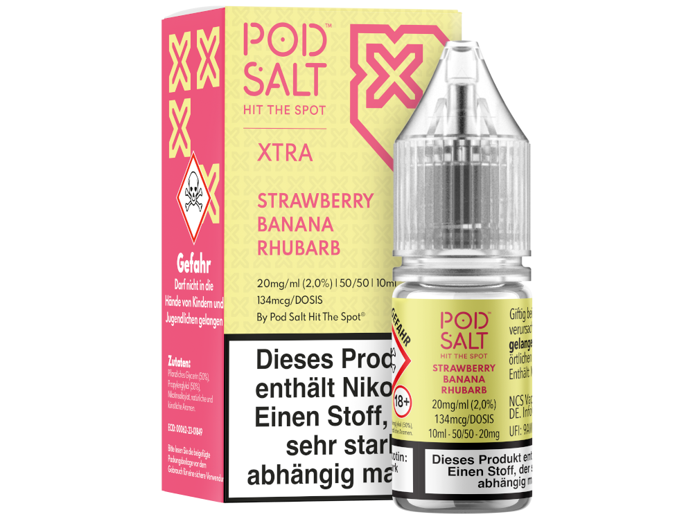 Pod Salt X - Strawberry Banana Rhubarb - Nikotinsalz Liquid 20 mg/ml 5er Packung