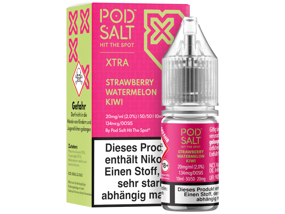 Pod Salt X - Strawberry Watermelon Kiwi - Nikotinsalz Liquid 20 mg/ml 5er Packung
