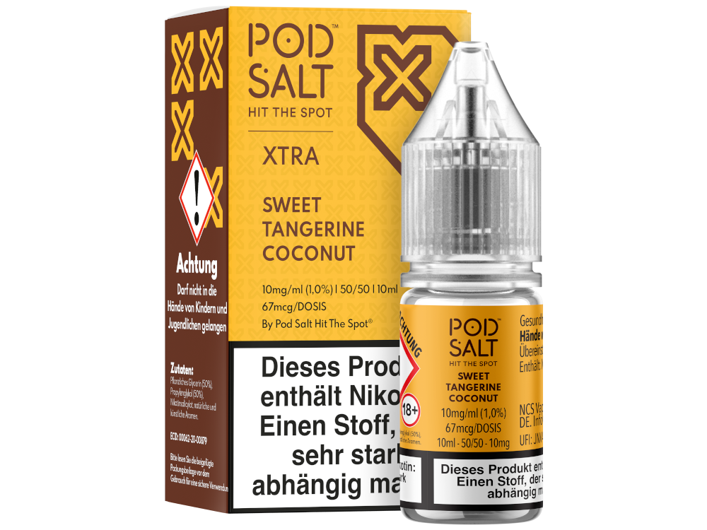 Pod Salt X - Sweet Tangerine Coconut - Nikotinsalz Liquid 10 mg/ml 5er Packung
