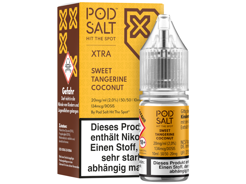 Pod Salt X - Sweet Tangerine Coconut - Nikotinsalz Liquid 20 mg/ml