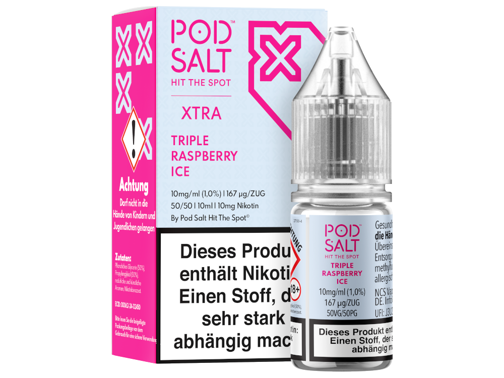 Pod Salt X - Triple Raspberry Ice - Nikotinsalz Liquid 10 mg/ml