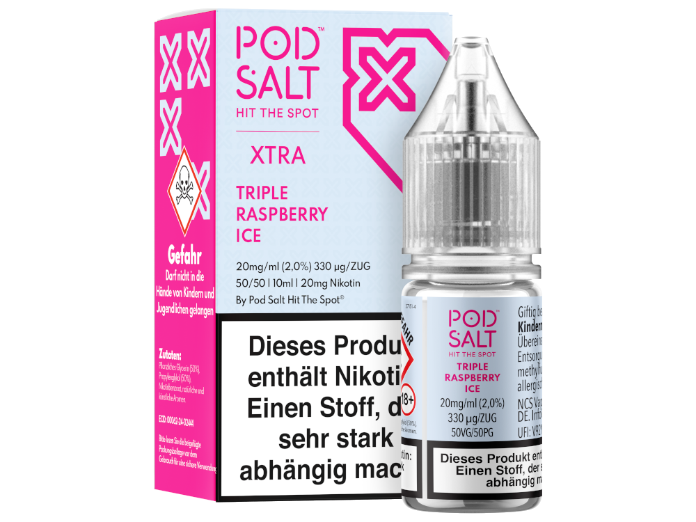 Pod Salt X - Triple Raspberry Ice - Nikotinsalz Liquid 20 mg/ml