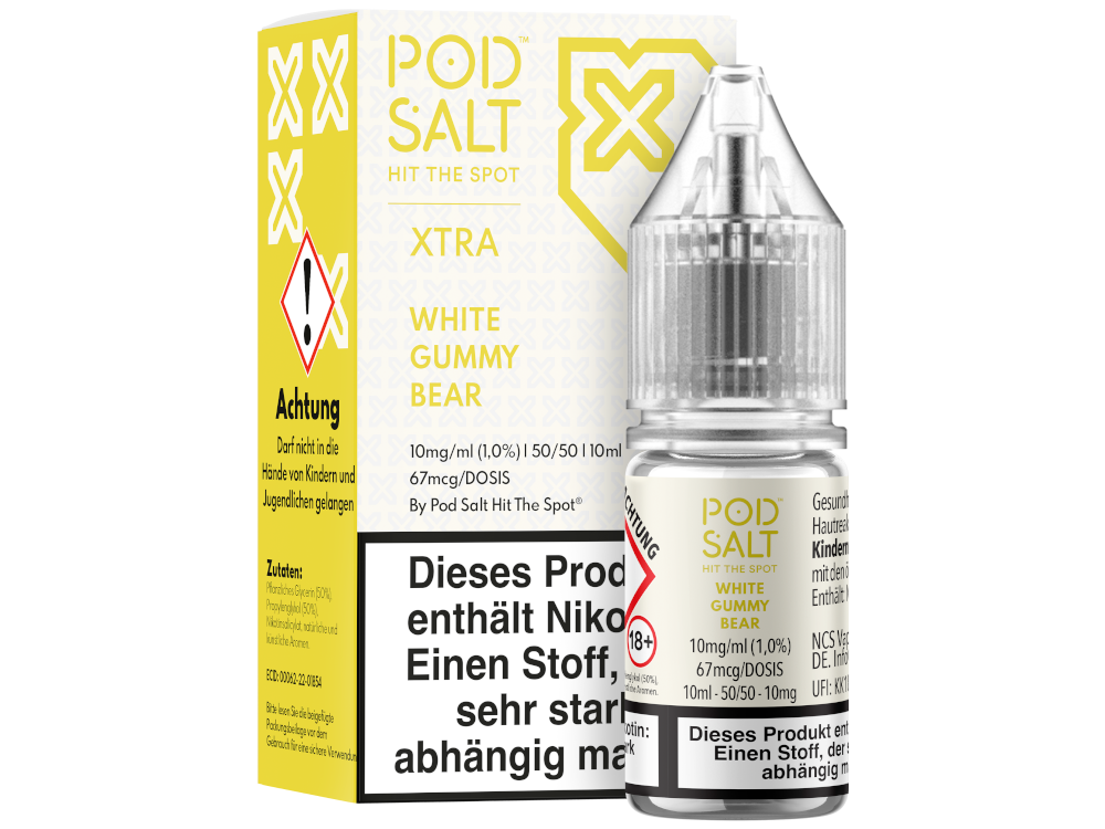 Pod Salt X - White Gummy Bear - Nikotinsalz Liquid 10 mg/ml 5er Packung