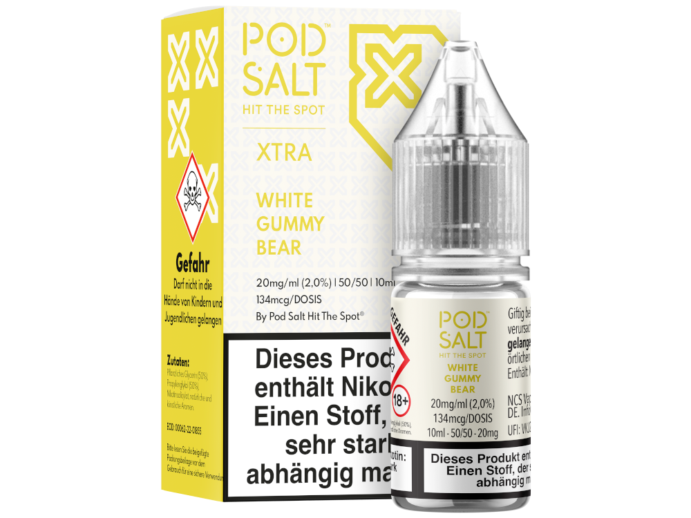 Pod Salt X - White Gummy Bear - Nikotinsalz Liquid 20 mg/ml 5er Packung