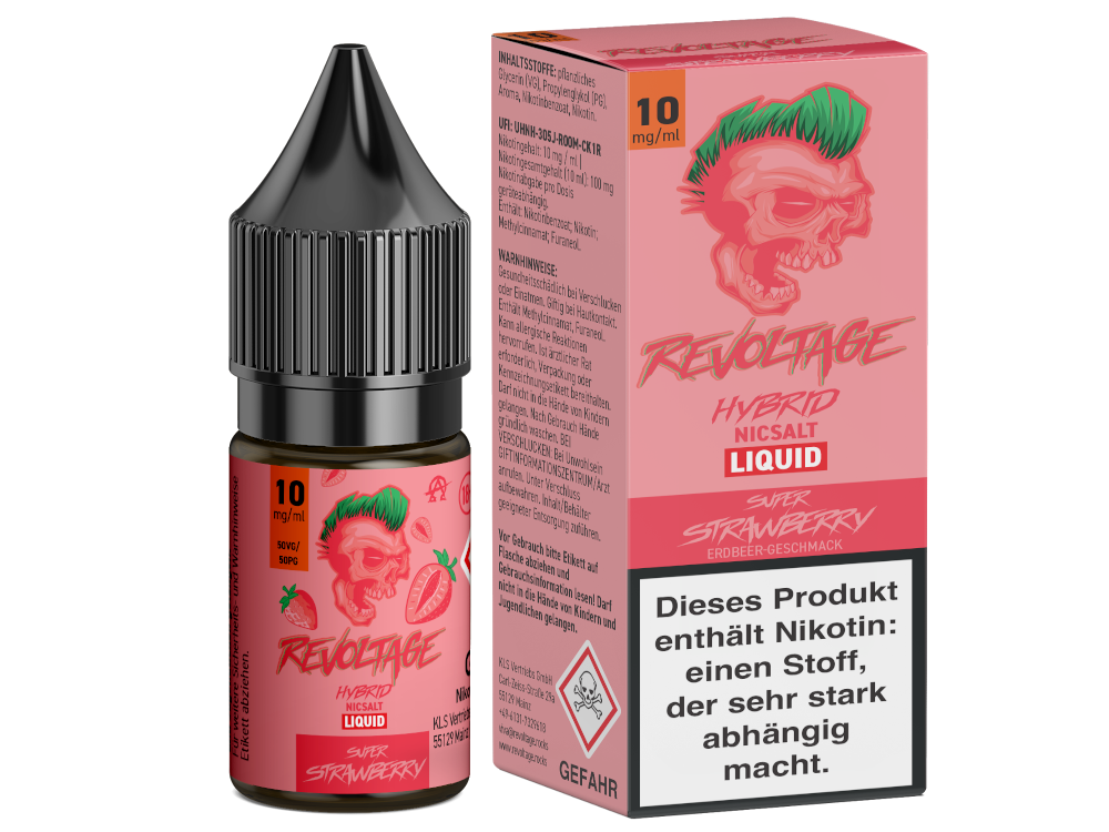 Revoltage - Super Strawberry - Hybrid Nikotinsalz Liquid 10 mg/ml 15er Packung