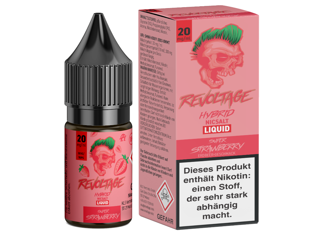Revoltage - Super Strawberry - Hybrid Nikotinsalz Liquid 20 mg/ml 15er Packung