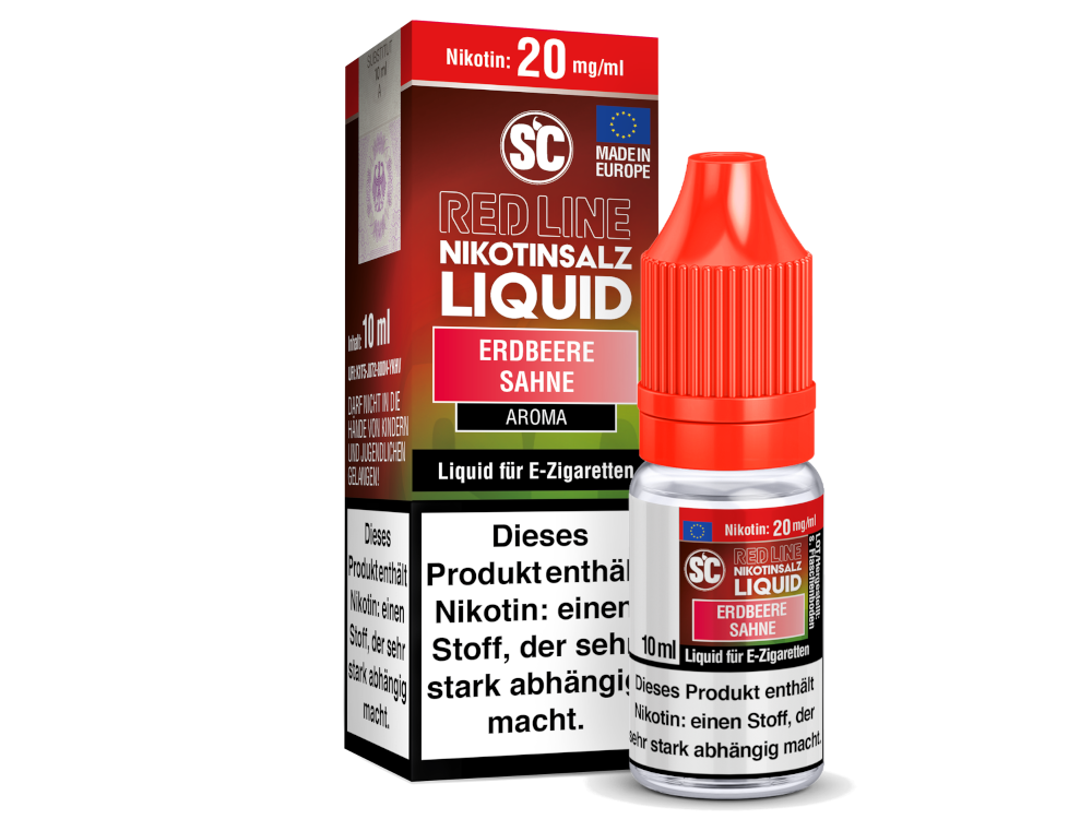 SC - Red Line - Erdbeere Sahne - Nikotinsalz Liquid 20 mg/ml 10er Packung