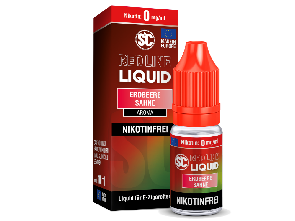 SC - Red Line - Erdbeere Sahne - Nikotinsalz Liquid 0 mg/ml 10er Packung