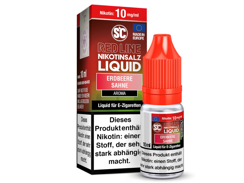 SC - Red Line - Erdbeere Sahne - Nikotinsalz Liquid 10 mg/ml 10er Packung