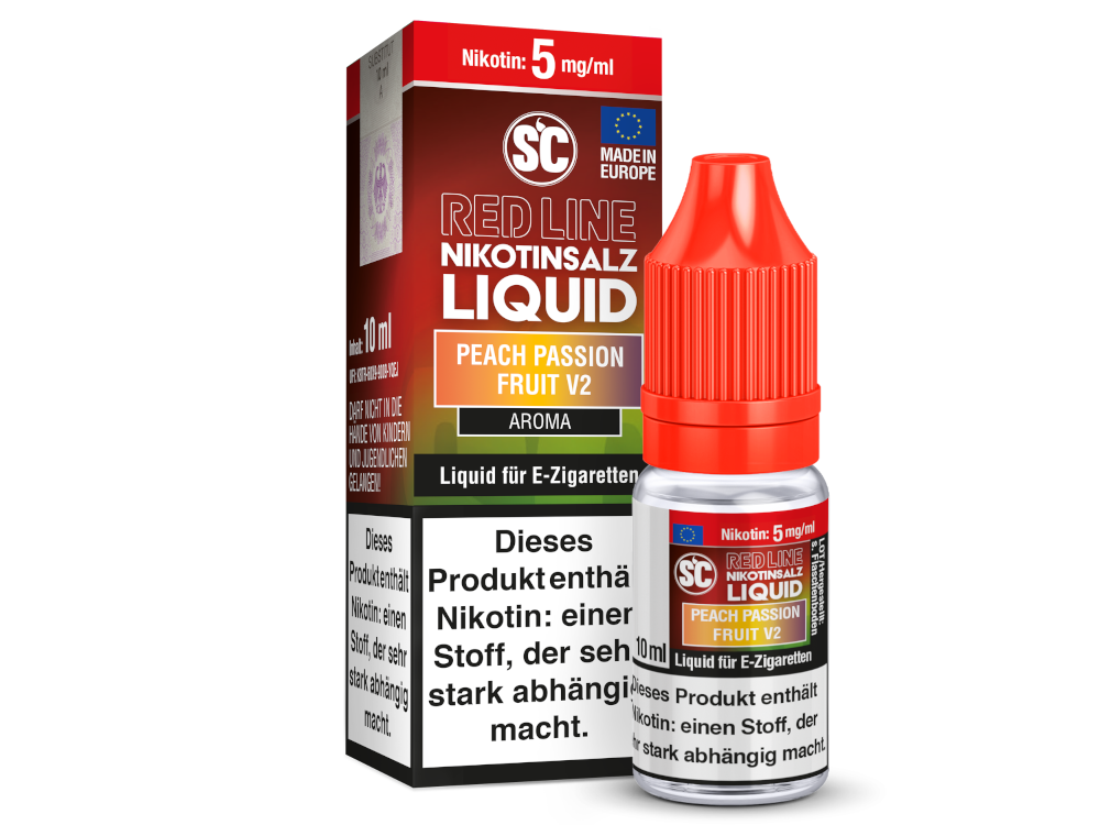 SC - Red Line - Peach Passion Fruit V2 - Nikotinsalz Liquid 5 mg/ml 10er Packung