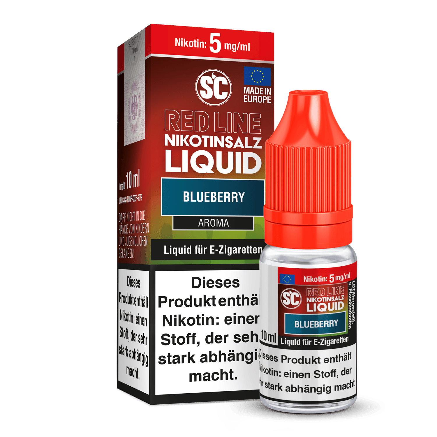 SC - Red Line - Blueberry - Nikotinsalz Liquid 5 mg/ml 10er Packung