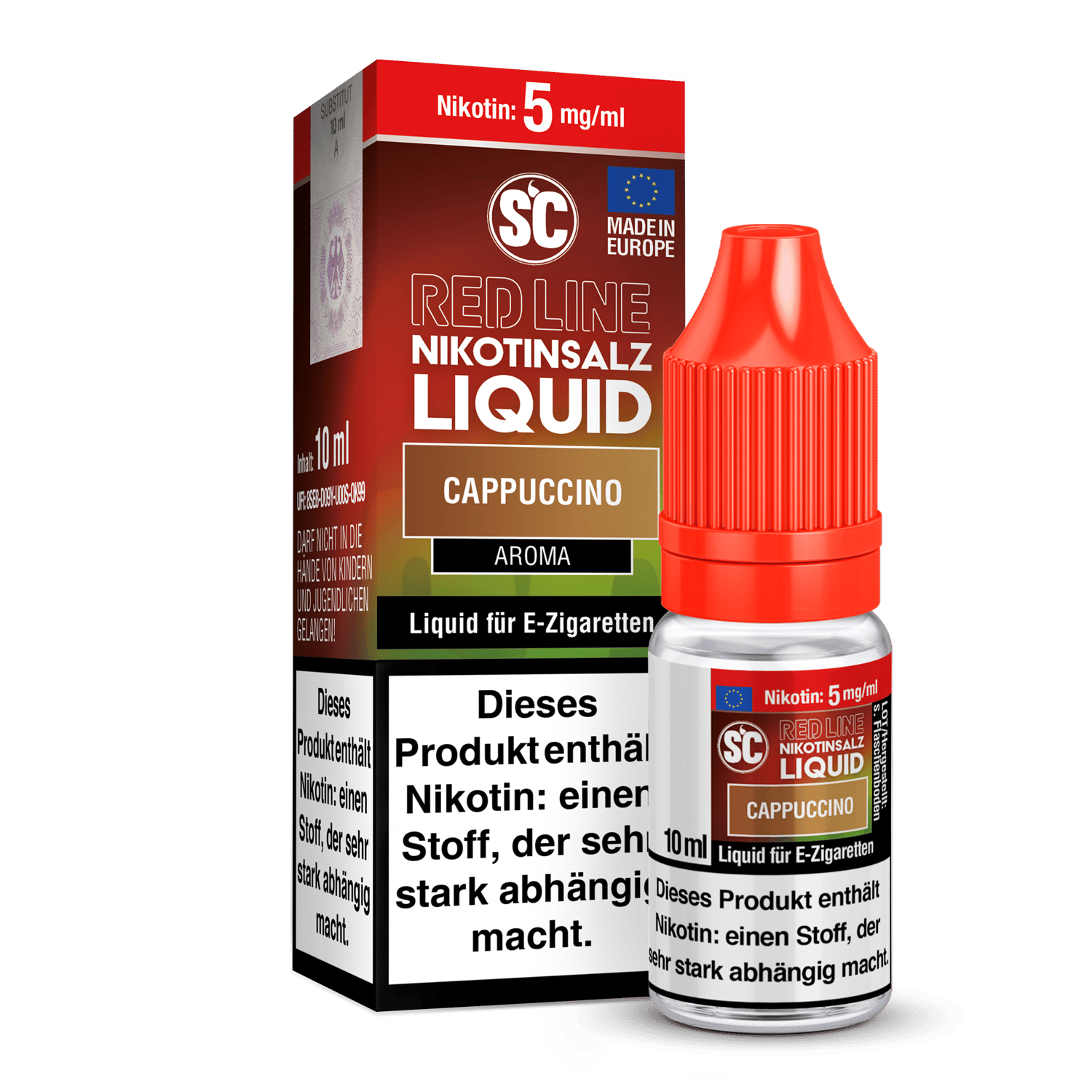 SC - Red Line - Cappuccino - Nikotinsalz Liquid 5 mg/ml 10er Packung
