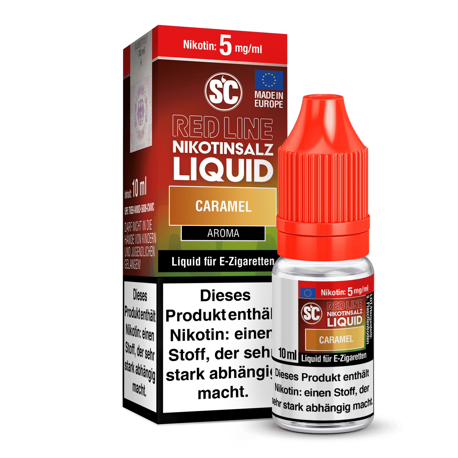 SC - Red Line - Caramel - Nikotinsalz Liquid 5 mg/ml 10er Packung