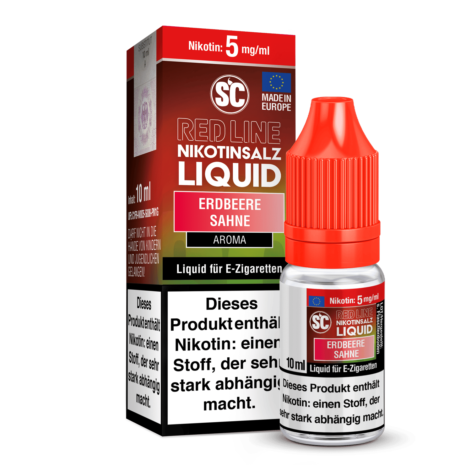 SC - Red Line - Erdbeere Sahne - Nikotinsalz Liquid 5 mg/ml 10er Packung
