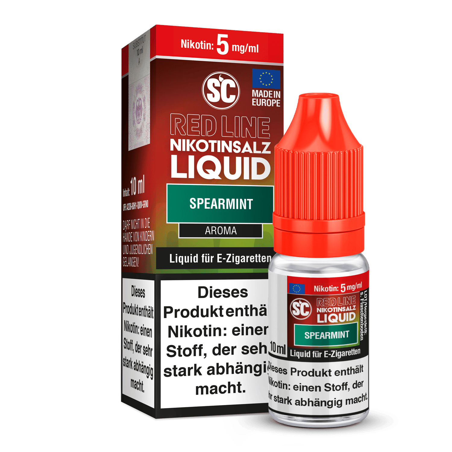 SC - Red Line - Spearmint - Nikotinsalz Liquid 5 mg/ml 10er Packung