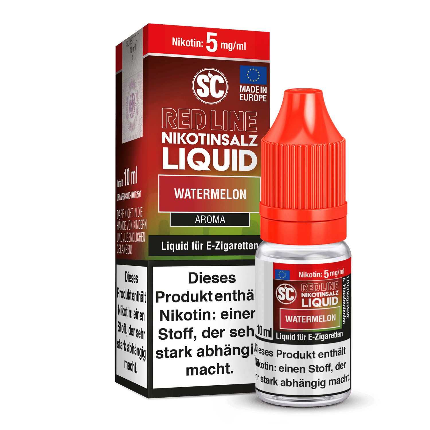 SC - Red Line - Watermelon - Nikotinsalz Liquid 5 mg/ml 10er Packung