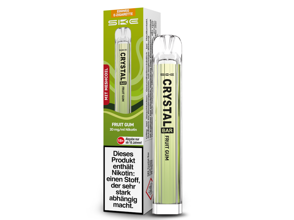 SKE - Crystal Bar Einweg E-Zigarette - Fruit Gum 20 mg/ml 10er Packung