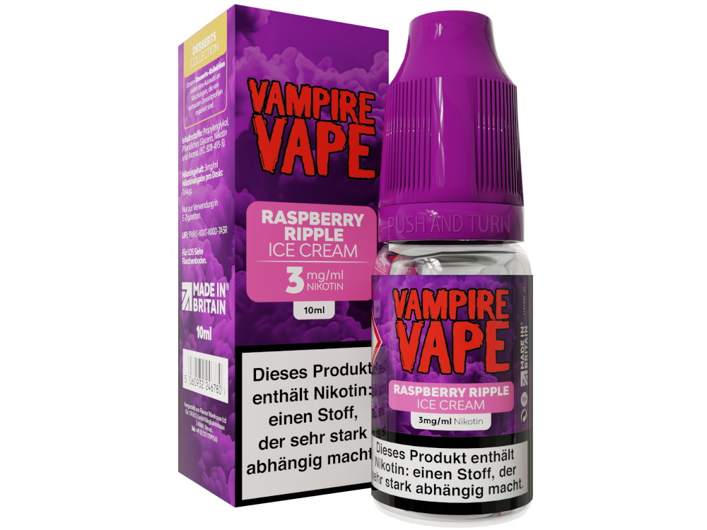 Vampire Vape - Dessert Collection - Raspberry Ripple Ice Cream E-Zigaretten Liquid 3 mg/ml 10er Packung