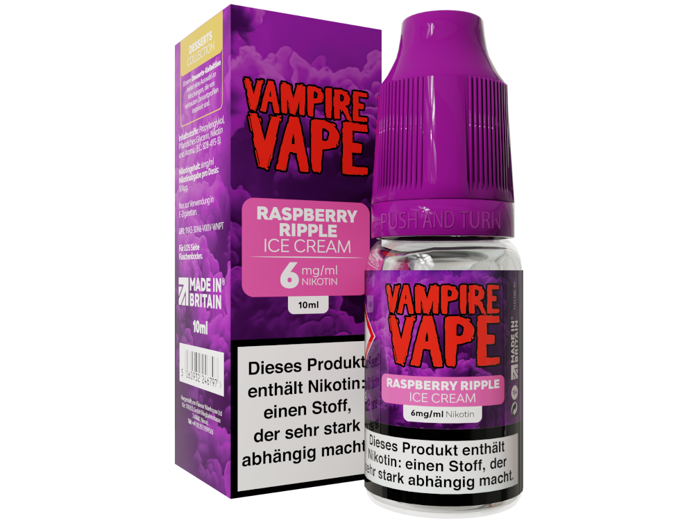 Vampire Vape - Dessert Collection - Raspberry Ripple Ice Cream E-Zigaretten Liquid 6 mg/ml 10er Packung
